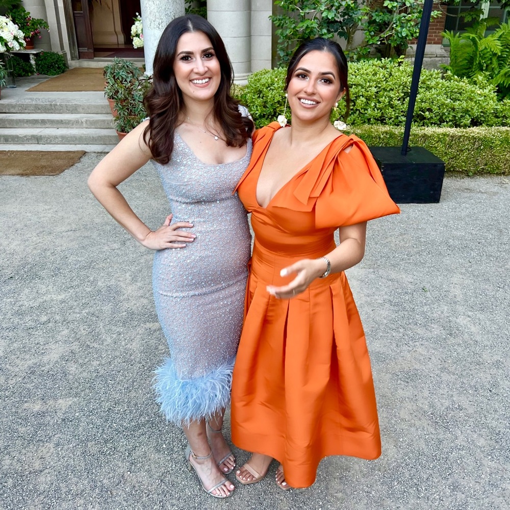 Oscar de la Renta Silk Dress Orange